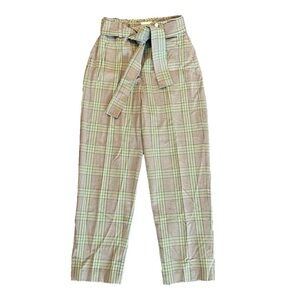 Wilfred Tie-Front Black/Beige/Green Check Pant
Size 2